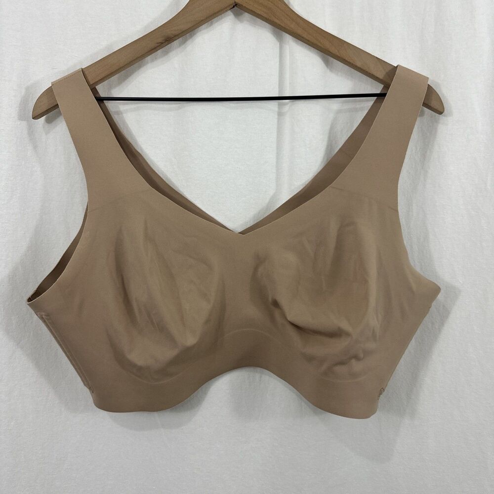 Honeylove Nude Vneck Wireless Bra Womens Size 1X Comfort Support Casual Neutral